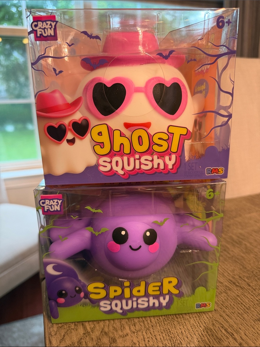 RMS Crazy Fun Target Pink Ghost Squishy Purple Spider Set Bundle Lot 2 Squeezy